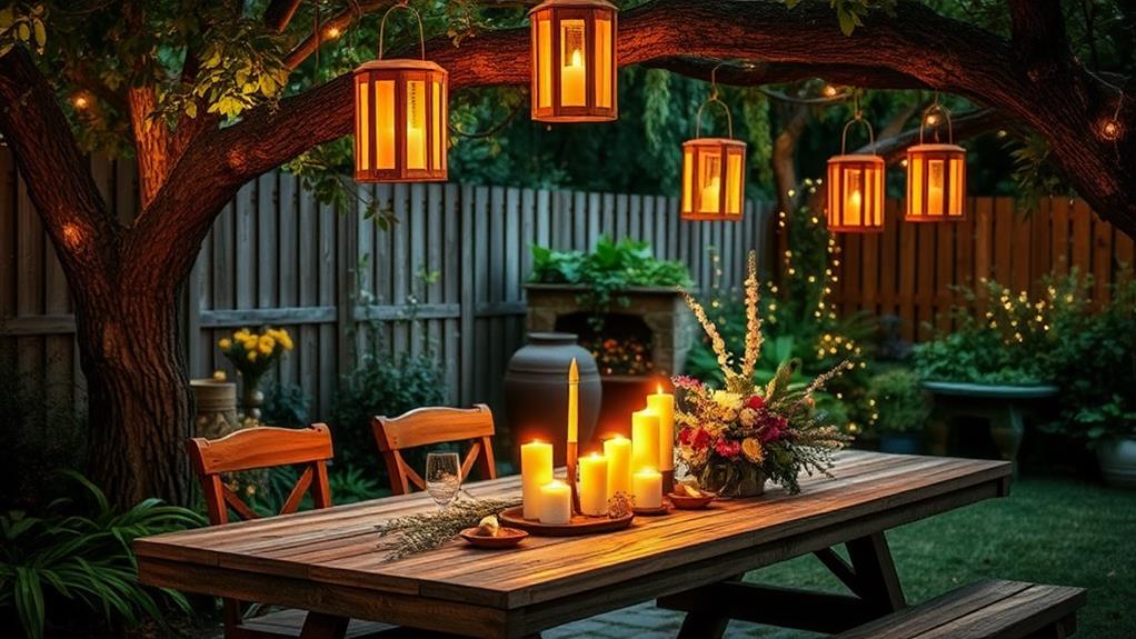 charming rustic wooden lanterns