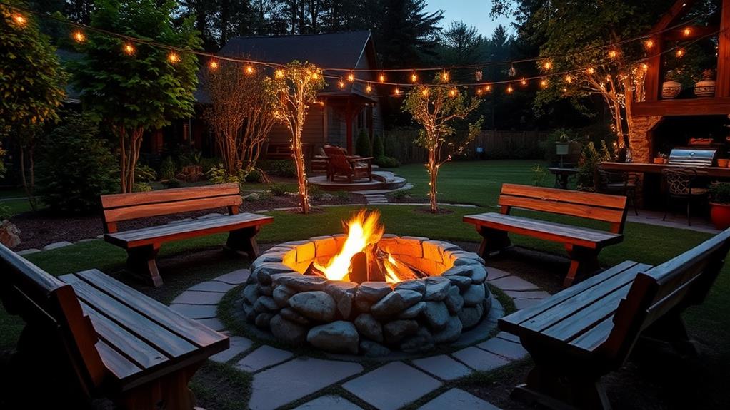 circular stone fire pit