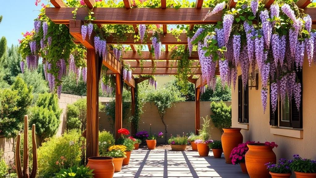 climbing plants on pergola