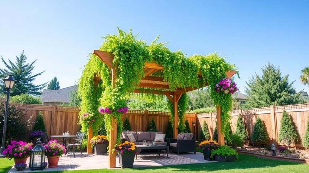 climbing plants on pergola