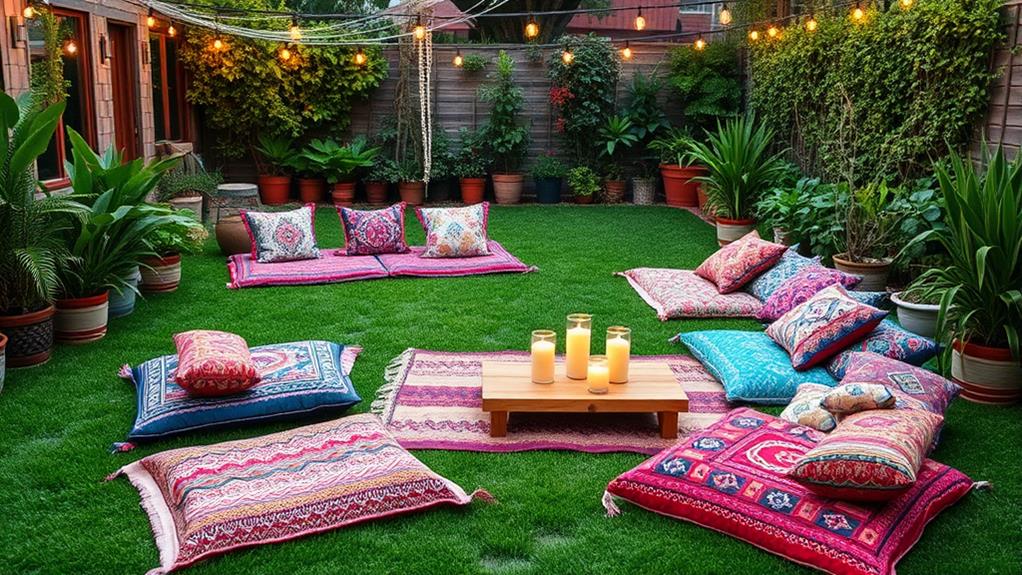 colorful bohemian floor cushions