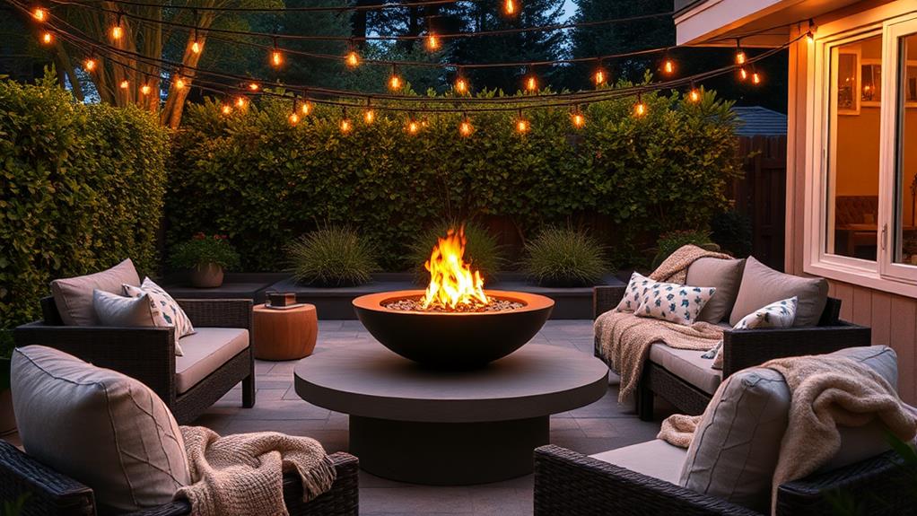 contemporary outdoor fire feature