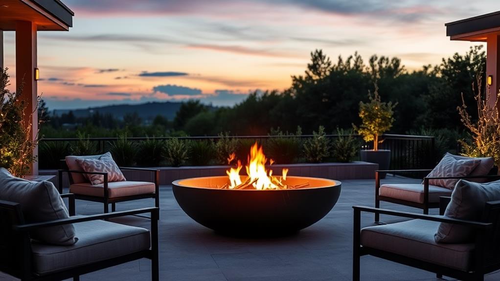 contemporary steel outdoor firepit