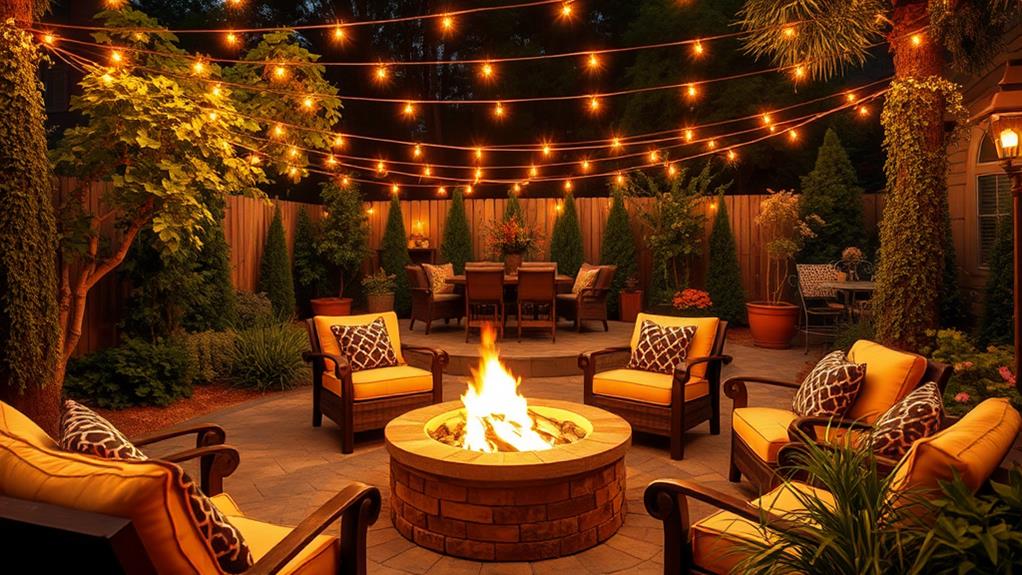 cozy outdoor lighting setup