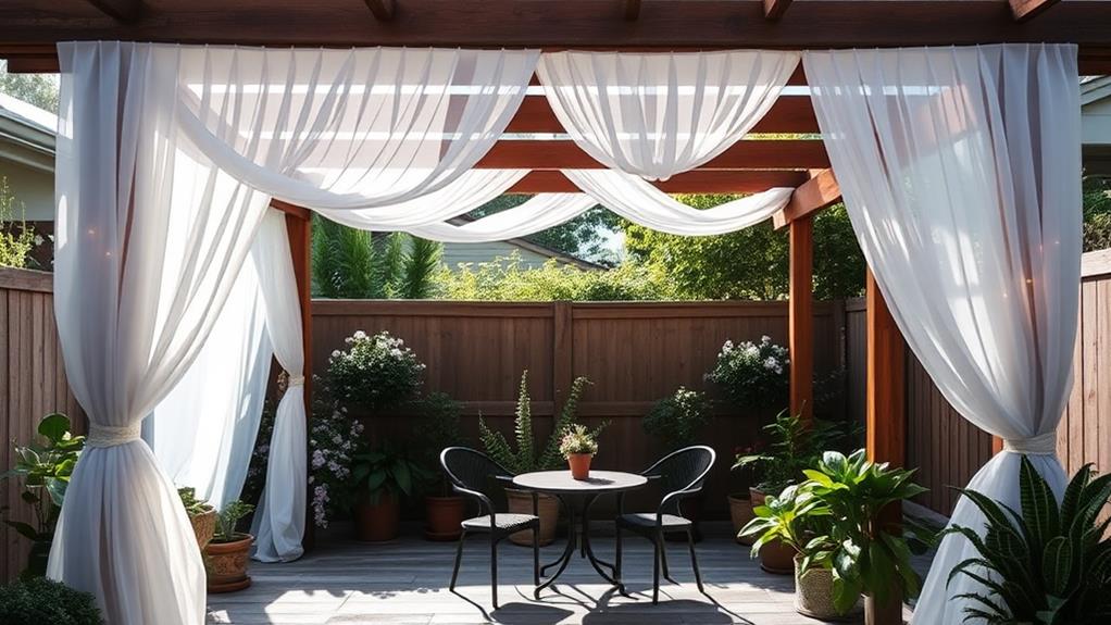 curtained outdoor pergola design