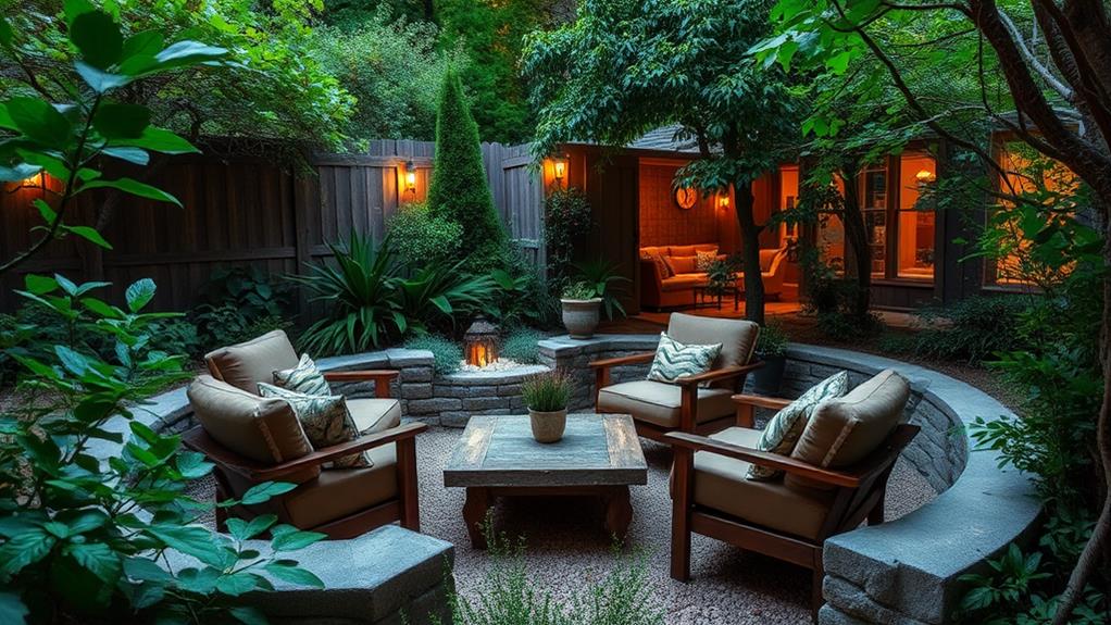 depressed outdoor lounge spaces