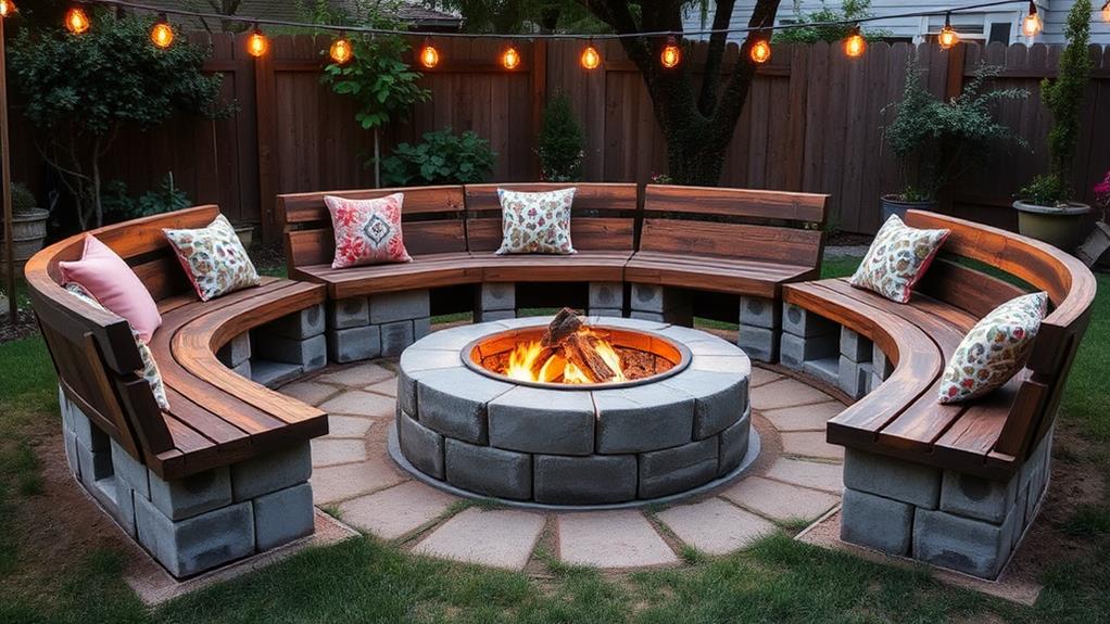 diy concrete block firepit