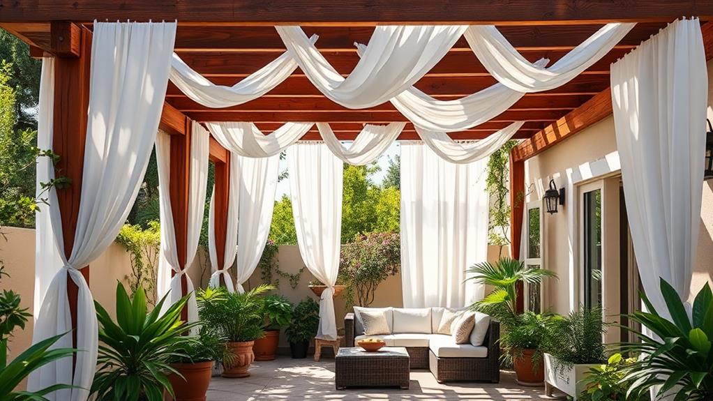 draped fabric pergola design