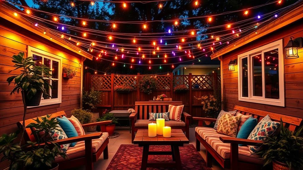 festive outdoor lighting setup