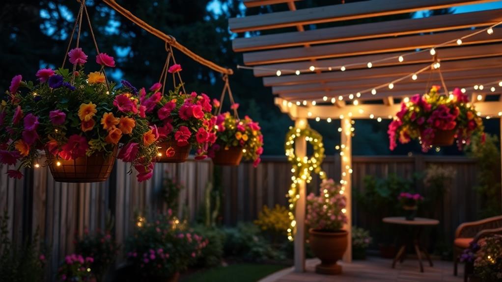 illuminated hanging flower baskets