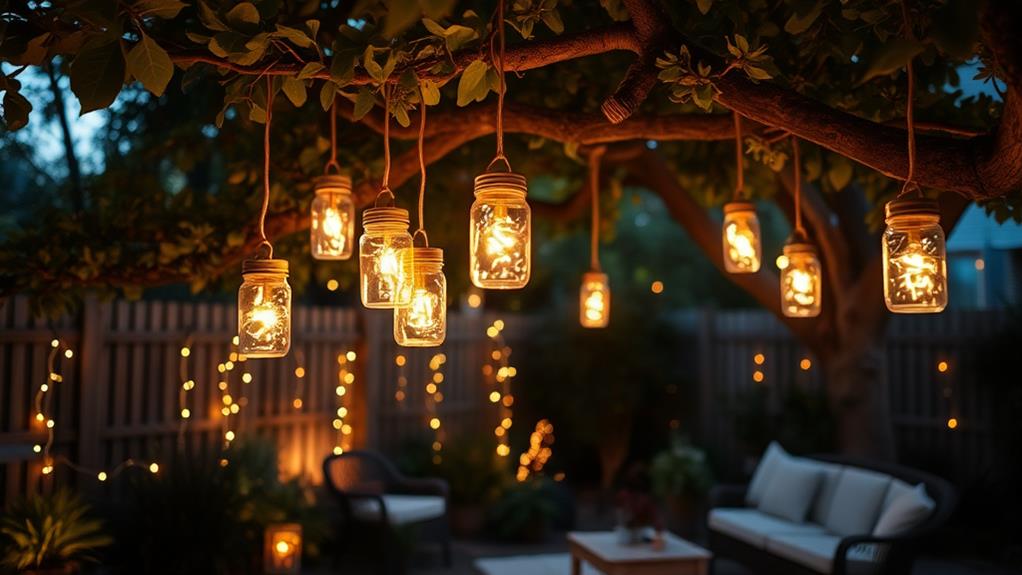 illuminated mason jar decor