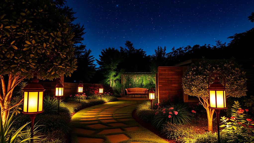 illuminated outdoor walkways