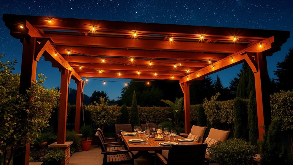 illuminated pergola design feature