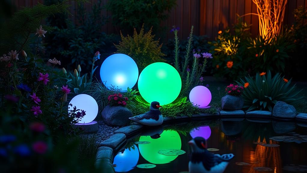 illuminated sphere plant decorations