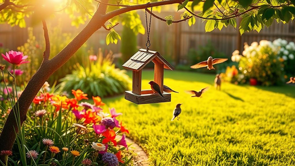 install a bird feeder