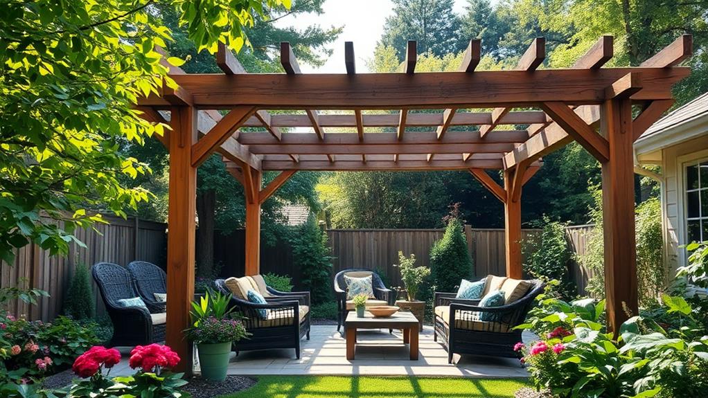 lattice roof provides shade