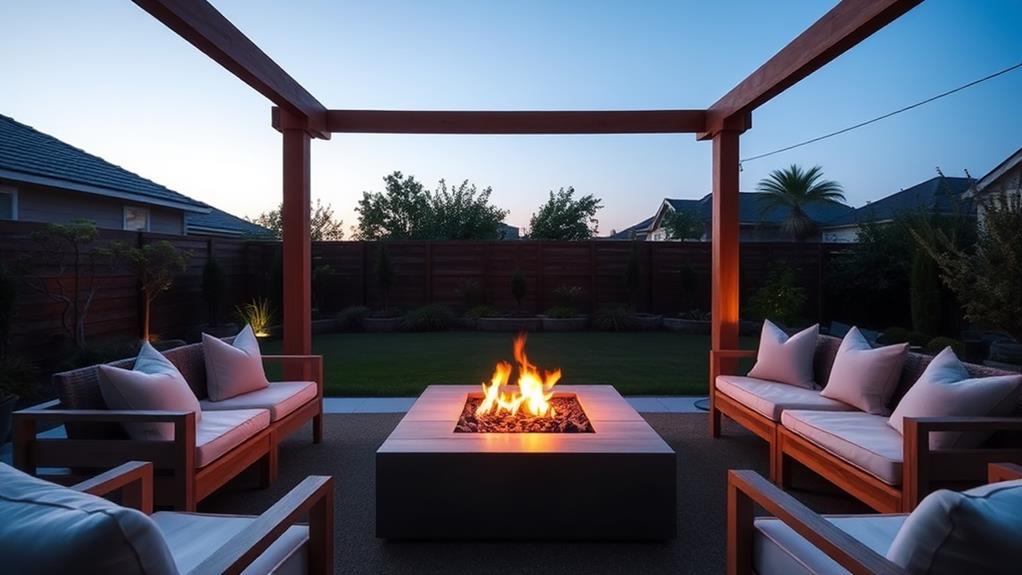 modern fire table gazebo