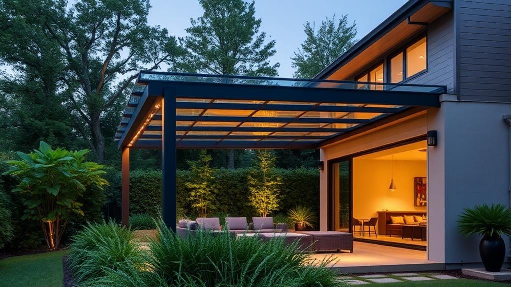 modern glass outdoor structures