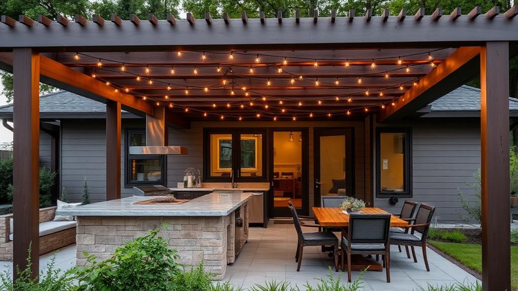 outdoor kitchen pergola design