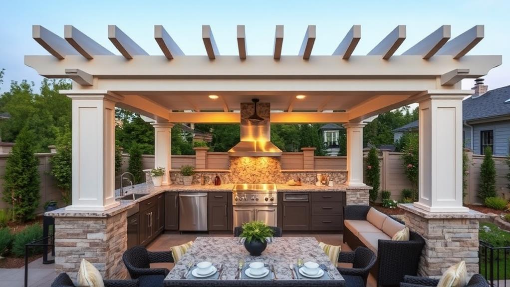 outdoor kitchen pergola design