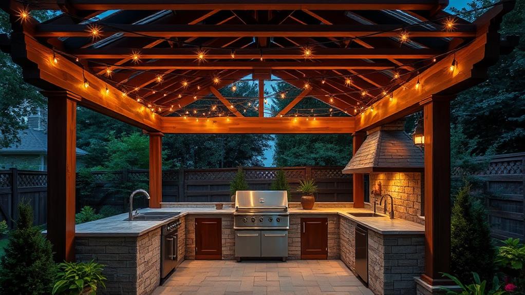 outdoor kitchen pergola design