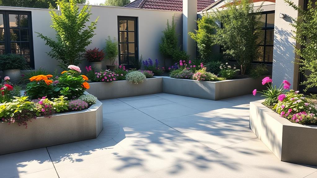 patio integrated planter design