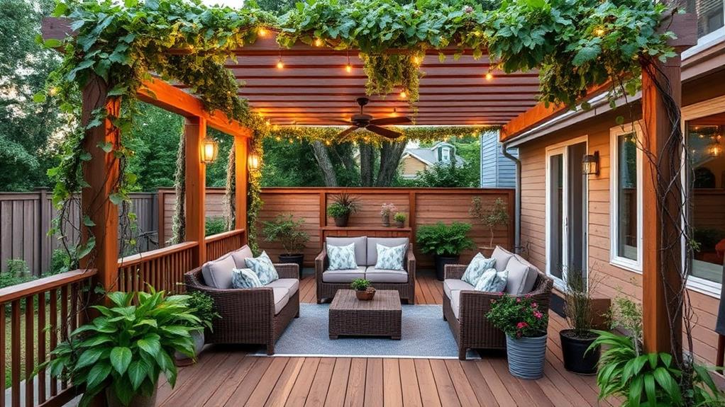 pergola adorned wooden deck