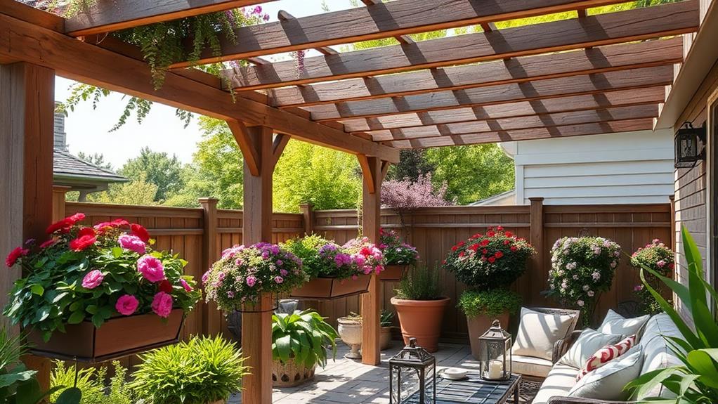 planter equipped pergola design