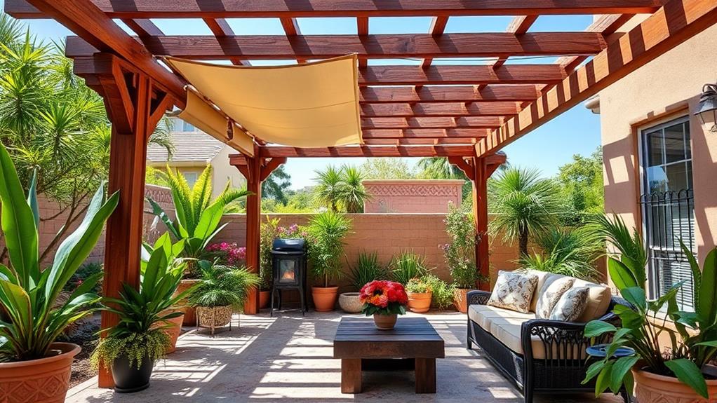 retractable canopy pergola design