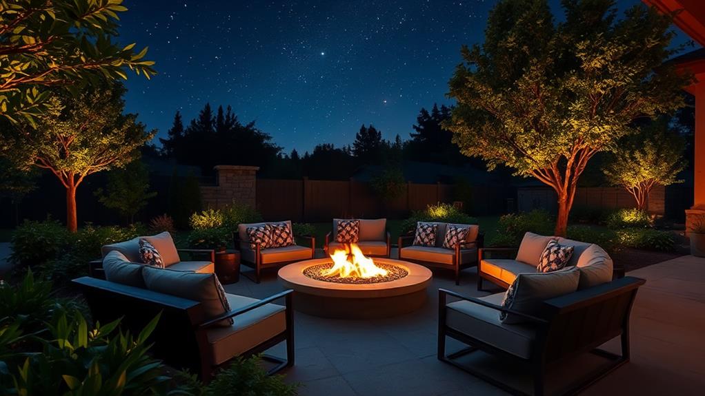 seating around circular fire pit