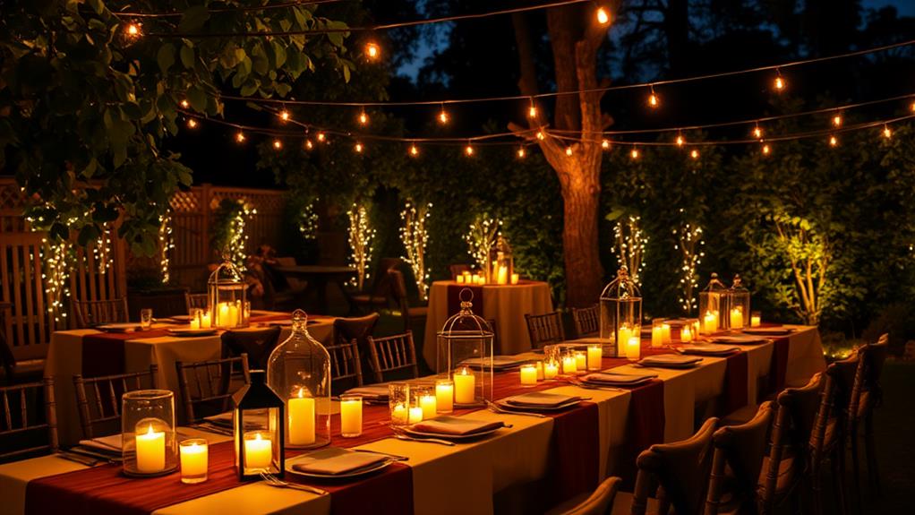 tables adorned with lanterns