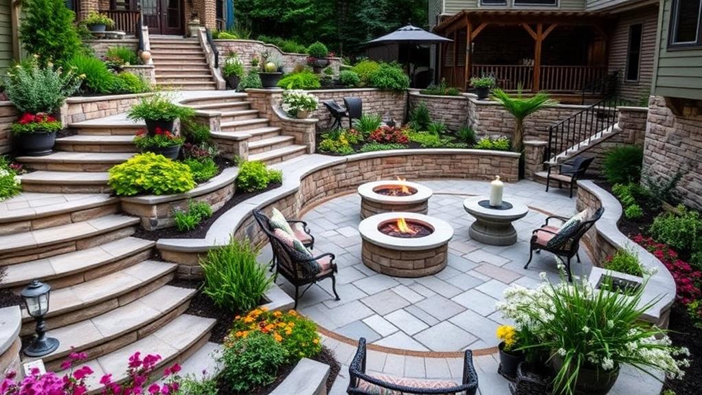 tiered outdoor living spaces