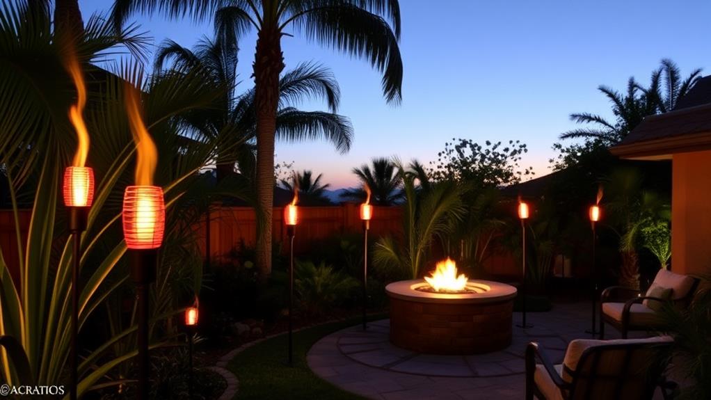 tiki torches enhance atmosphere