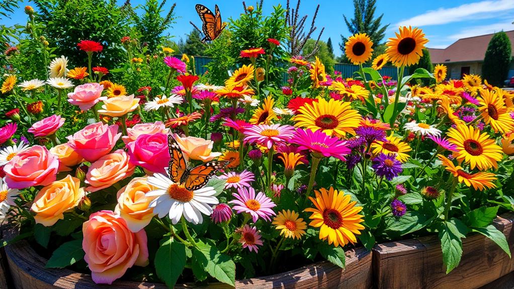 vibrant blooming garden displays