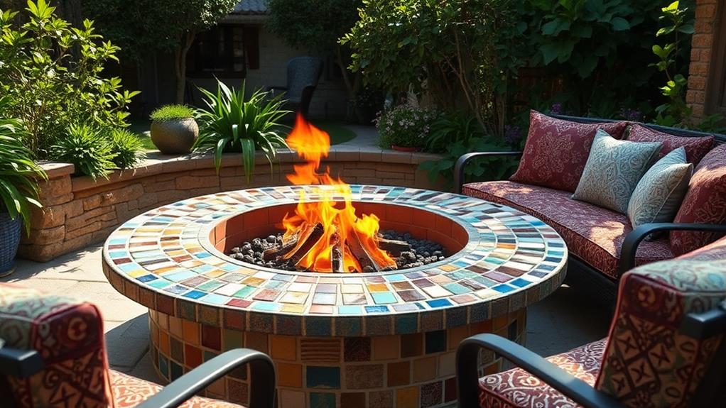 vibrant decorative outdoor firepit