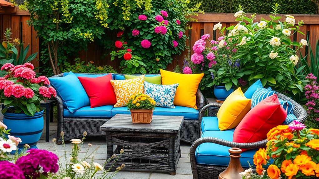 vibrant outdoor seating accessories