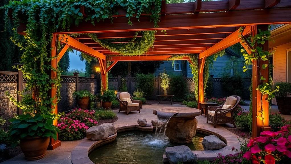 water enhanced pergola design