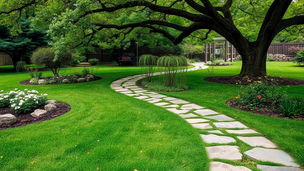 winding floral garden path