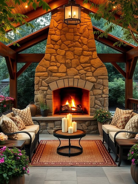 cozy fireplace gazebo designs