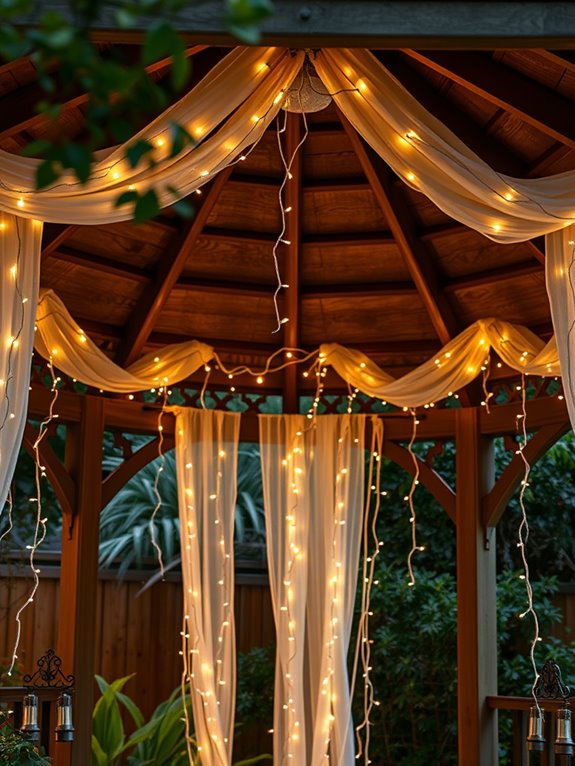 dramatic illuminated fabric drapes