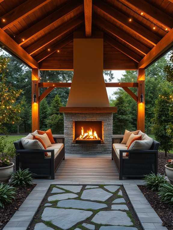 chic exterior fire pit