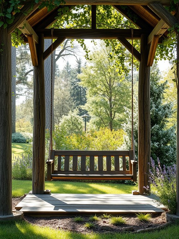 charming rustic swing gazebo