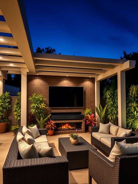 stylish outdoor entertainment space