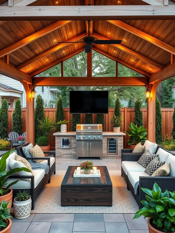 chic outdoor entertainment space