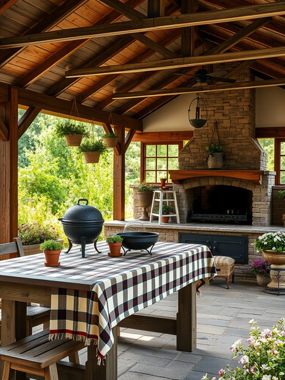 rustic outdoor cooking space