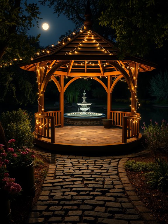 nighttime gazebo aesthetic inspiration