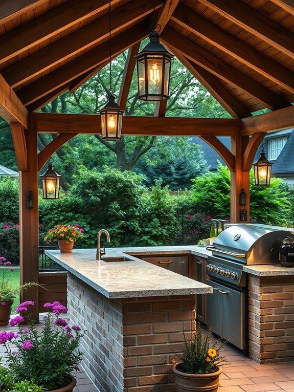 outdoor kitchen gazebo designs