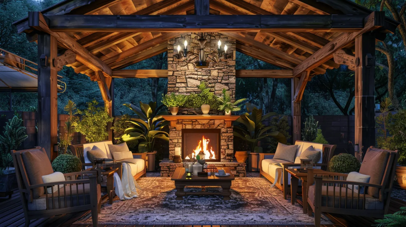 25+ Gorgeous Gazebo with Fireplace Ideas for a Cozy and Stylish Escape