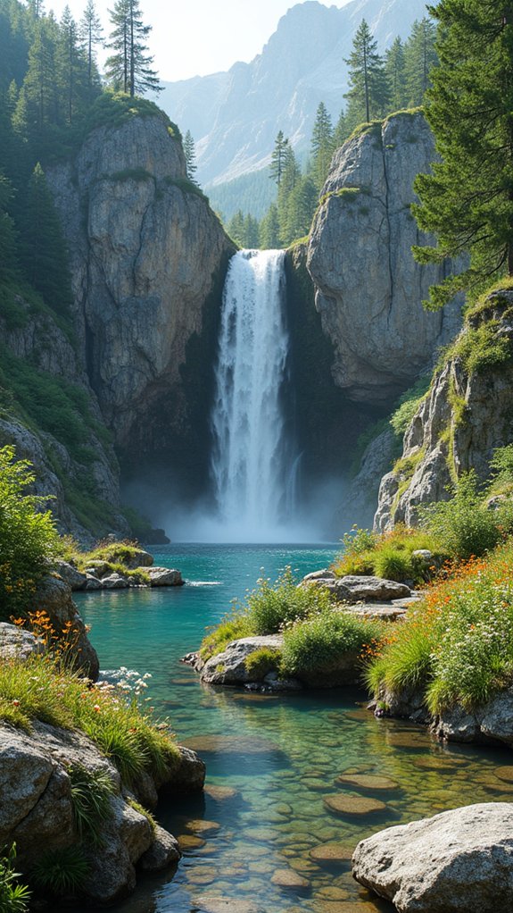 alpine waterfall garden oasis