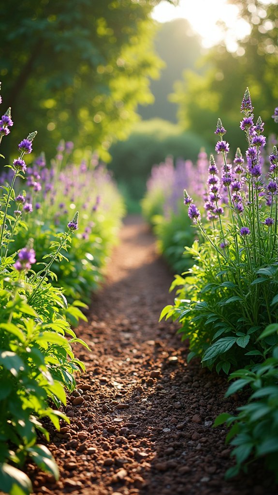 aromatic herb garden mulch